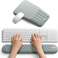 Vaydeer Wrist Rest for Computer Keyboard & Mouse Pad Set – Gray, Ergonomic Memory Foam Wrist Support, Non-Slip Keyboard Wrist Rest & Soft Mouse Pad for Typing Comfort & Wrist Pain Relief