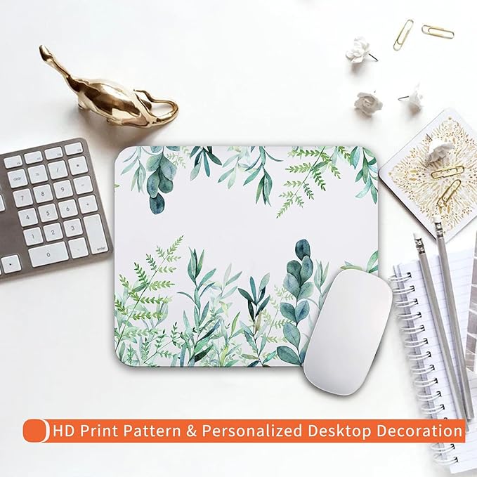 Armanza Square Mouse Pad Green Grass, Personalized Premium-Textured Custom Mouse Mat Design, Washable Mousepad Cloth, Non-Slip Rubber Base Computer Mouse Pads for Wireless Mouse