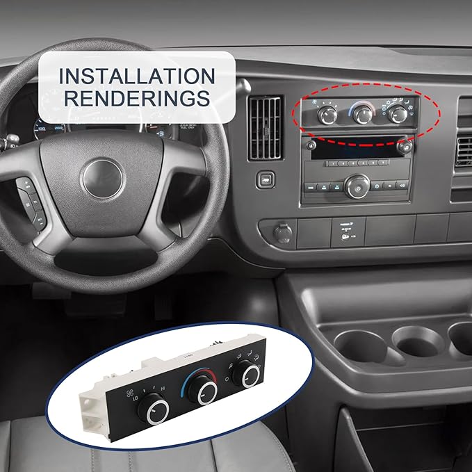 DICMIC Front A/C Heater Climate Control Module Compatible with 2001-2014 Chevrolet Express 1500 GMC Savana 1500 2001-2021 Chevrolet Express 2500 3500 GMC Savana 2500 3500 Replace# 599-293, ‎15773676