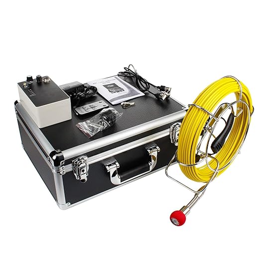 Pipe Pipeline Inspection Camera, Drain Sewer Industrial Endoscope HBUDS Waterproof IP68 Snake Video System with 7 Inch LCD Monitor 1000TVL Camera