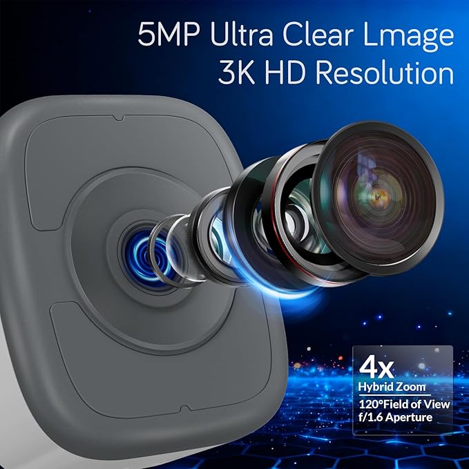 abetap 5MP 3K Window Camera with Enhanced Color Night Vision, Built-in Strong Magnetic Mount for Flexible Placement, No Subscription Needed, 24/7 Continuous Recording,Dual-Band 2.4G & 5Ghz WiFi