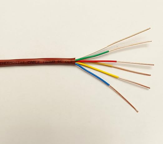 Eastwire 18/6 50ft Thermostat Wire- Brown - Solid Copper 18 Gauge, 6 Conductors - CL2 (ETL Listed) - Residential, Commercial and Industrial Rated (18/6, 50ft)