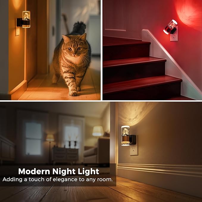L LOHAS LED Night Lights Plug into Wall,[2-Pack] Dusk to Dawn Nightlight,9 Colors Changing,Adjustable Brightness,Acrylic Decorative Night Lights for Bathroom,Wedding,Birthday Gift