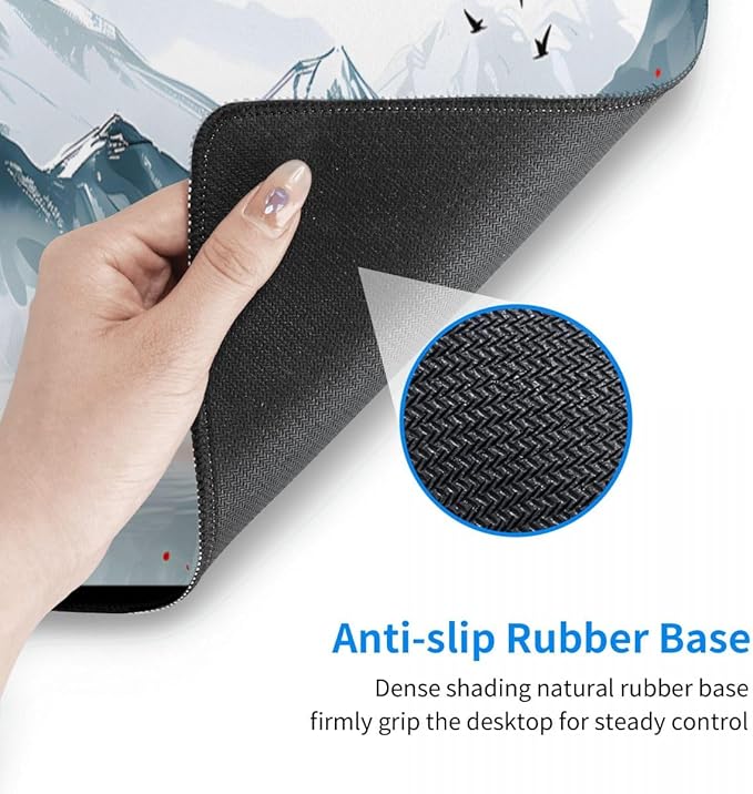 CANFLASHION Desk Pad,Office Desk Mat 31.5"×11.8" Large Gaming Mouse Pad,Durable Extended Computer Mouse Pad,Waterproof Thick Big Mouse Pads Non-Slip Rubber Base Office Home Japanese Mountain Sunset