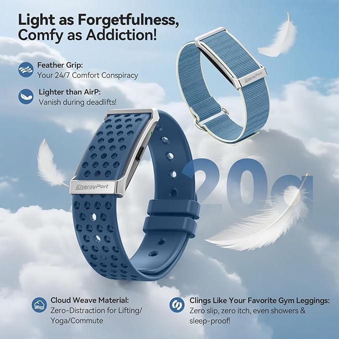 EnergyPort Smart Bracelet with Blood Oxygen/Blood Pressure Monitor, 60-Day Battery Health Fitness Tracker with 2 Bands,Lifetime Membership,Activity Tracking Heart Rate Sleep Monitor for Android iOS
