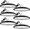 SOUTHLEVY 6 Pack UFO 200W LED High Bay Light,5000K,28,000LM, 5 ft Cable with US Plug UL Certified Plug, IP65 Commercial Warehouse Area Light for Wet Location Area, Workshop, Garage