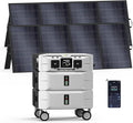 IEE SP5000 Solar Generator with 2x400W Solar Panel,120/240V Dual Voltage 5000W(Peak 9000W) 5120Wh LFP Battery Power Station,Fast Charging APP Control for Home Use,Emergencies,RVs.