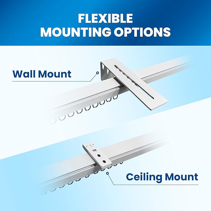 Osprey Smart Curtain Track, 5ft3/1.6m, Single-Piece Motorized Rod, Quiet Heavy-Duty Motor, Remote & App Control, Compatible with Alexa & Google Assistant, Ceiling or Wall Mounted (Single-side opening)