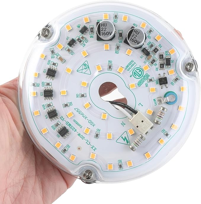 HAOLEDI 4'' 20W LED Ceiling Fan Light Retrofit Kit, Ceiling Light Replacement, LED Flush Mount Ceiling Light, Warm White 3000K 2400LM, 120V, ETL Listed CRI90 (Warm White 3000K)