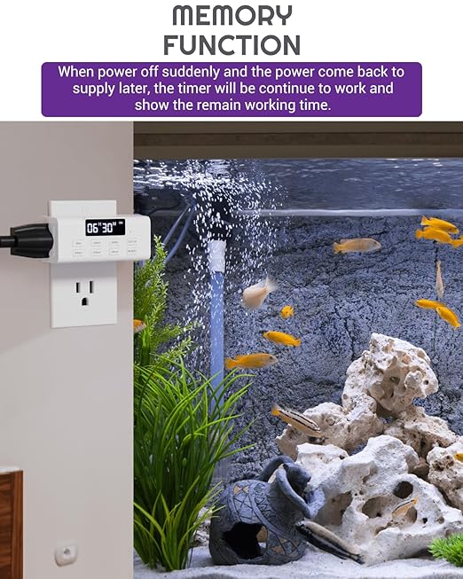 Indoor Countdown Timer Outlet, NEARPOW Auto Shut Off Timers with Large Screen,Customize Countdown,Repeat and Memory Function, Plug In Timers for Electrical Outlet for Charger Lights, 3-Prong 15A/1875W
