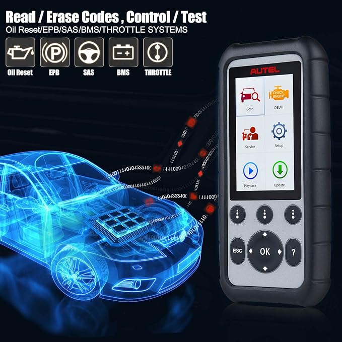Autel MaxiDiag MD806 OBD2 Scanner, ABS SRS Engine Transmission 4 Systems Diagnostic Scan Tool, 7 Hot Service as MD808 Pro, Oil Reset D-P.F, EPB SAS BMS Throttle A/F, Up of MD805 MD802, Free Update