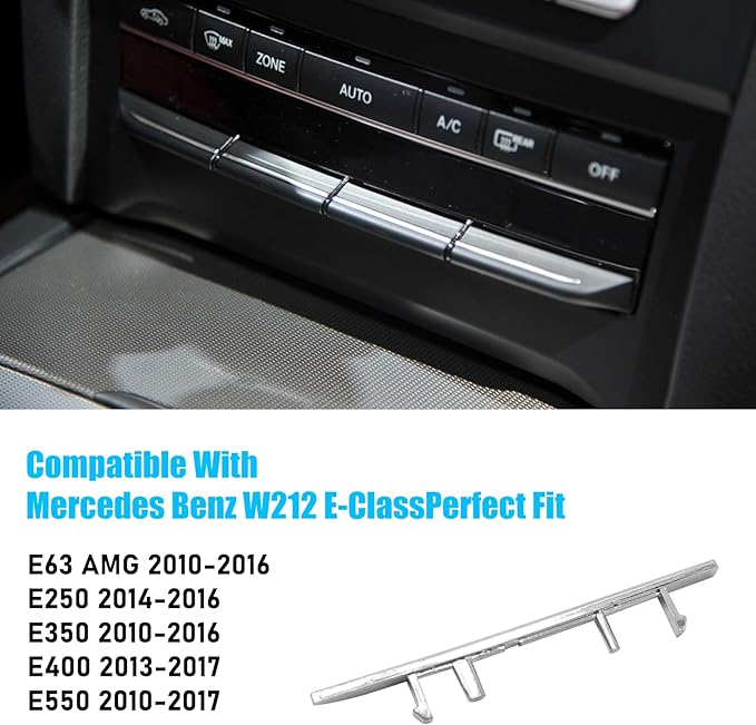 Jaronx Compatible with Mercedes Benz AC Button Trim E Class W212, Air Conditioning Climate Control Button Chrome Trim for E Class W212 E63 AMG E250 E350 E400 E550 2010-2017 (Polished)