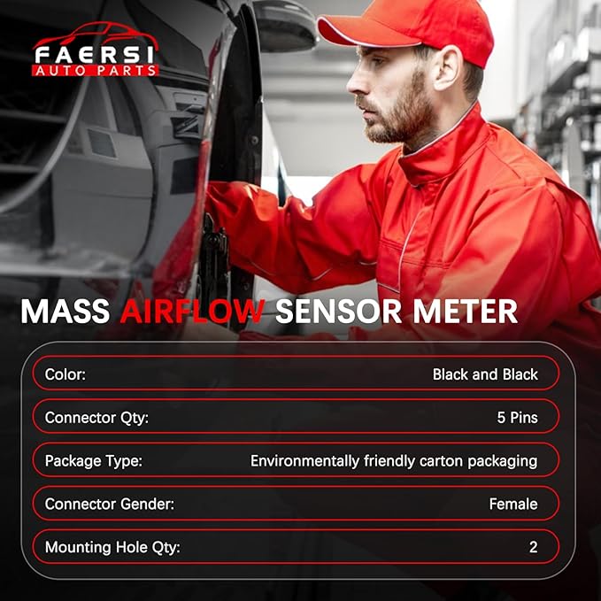 FAERSI Mass Air Flow Sensor Meter MAF 22680-7S000 AF10141 for 2003-2014 Altima & 2004-14 Maxima & 07-12 Sentra & 05-15 Xterra & 2003-2014 Murano | Infiniti 08-13 G37 & 05-08 G35 & More