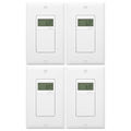 ENERLITES Programmable Digital Timer Switch for Lights, Fans, Motors, 7-Day 18 ON/OFF Timer Settings, Single Pole, Neutral Wire Required, UL Listed, HET01-C, White, 4 Pack
