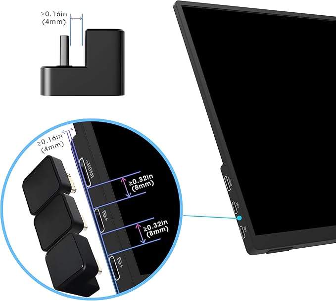 Kado 180 Degree Mini HDMI to HDMI 4K 60Hz Adapter U Shaped Mini HDMI Male to HDMI Female Extender Converter for Portable Monitor, Laptop, Tablet, Camera and Projector (Long Side Inward Up Angle)