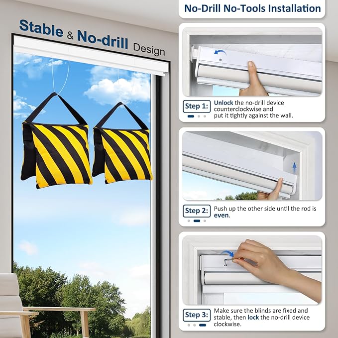 MANSNIX Smart Motorized Blinds with Remote, Cordless No-Drill Automatic Roller Shades, Blackout Electric Blind for Windows, Grey, 27 x 72