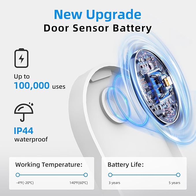 Daytech Wireless Door Sensor Chime Door Entry Chime with 800ft Range 20 Chimes 5 Adjustable Volume Door Open Chime for Business/Home/Office/Store When Entering, 1 Sensor + 1 Receiver