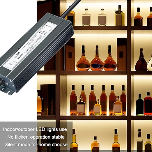 LLTOP Low Voltage Transformer 200 Watts Waterproof IP67 Power Supply 90-130V AC to 12V DC 16.7A LED Driver Converter Power Adapter for Indoor Outdoor LED Lights