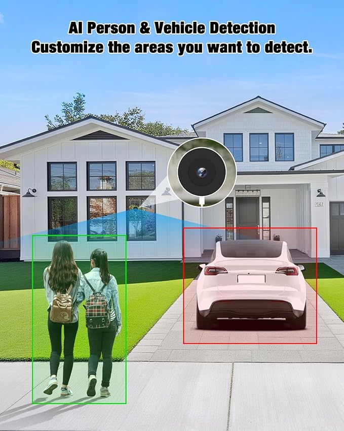 Atfoyer 2K Window Camera for Home Security with Full Color Night Vision, 2.4GHz WiFi Indoor Security Cameras, Human & Motion Detection, 24/7 Monitoring, 2 Way Talk, Easy Install