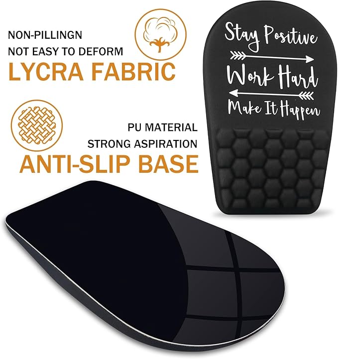 BOCHEERY Ergonomic Mouse Pad Wrist Support,Upgrade Mousepad with Massage Design,Non-Slip PU Base Desktop Mouse Pads for Pain Relief, Computer, Office & Home,12 x 8 in（F-Inspirational Quote）