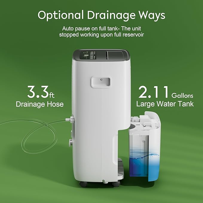 Waykar 150 Pints 7,000 Sq. Ft Energy Star Dehumidifier with Drain Hose for Commercial and Industrial Large Rooms, Home, Basements, Storages, Warehouses and Bedrooms