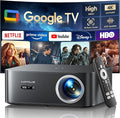 【Official Google TV/4K Supported 】Smart Projector with WiFi & Bluetooth, Outdoor & Home TV Movie Projectors with Voice Control,Auto Focus & Keystone,Compatible with Netflix Proyector WiMiUS K13 Black