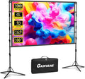100-Inch Portable Projector Screen with Stand - Indoor Outdoor Movie Screen for Home Theater, Backyard & Classrooms 16:9 4K HD Lightweight Projection Screen Includes Carry Bag for Travel & Camping