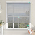 Kilonity Motorized Roller Shades, Light Filtering Remote Control Custom Window Shades Compatible with Alexa Google Assistant via RF Hub, Rechargeable Electric Blinds for Windows (Fireproof Grey)