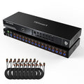 TESmart 16 Port HDMI KVM Switch 8K@60Hz, USB 3.0 16X1 Rackmount KVM Enterprise-Grade EDID Emulator | Hotkey Switch | RS232 | HDCP 2.3 | IR Remote | IP Control | Auto Scan | with 8 Pcs 5ft KVM Cable