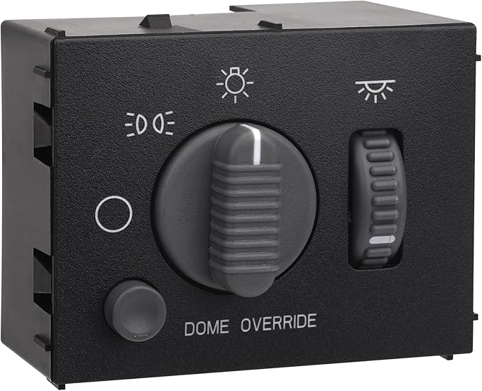 Obaee Headlight Switch Instrument Panel Dimmer Light Switch Compatible with Chevy Avalanche, Silverado, Suburban, Tahoe & GMC Sierra, Yukon 1999-2002, Replaces OE 15755595, D1534G, DS-968