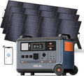 OSCAL PowerMax 6000 Solar Generator with 3×400W Solar Panel, 120V/240V Split Phase Voltage 6000W AC Outlets (9000W Peak), 2200W AC Charging/2400W Solar Charging, Emergency for Home, Battery Backup