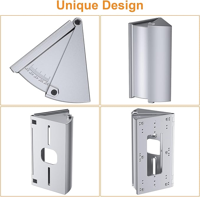 NANW Adjustable 30 to 55 Degree Doorbell Angle Mount Compatible with Video Doorbell 1/2/3/4/Wired/Pro/(2020 Release), Replacement Mounting Bracket Wedge Kit, Silver