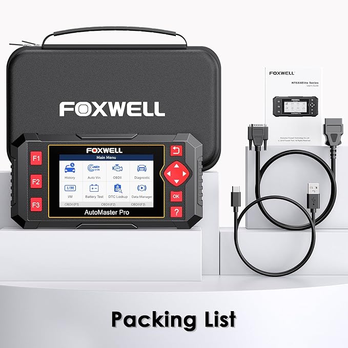 2026 FOXWELL Car Scanner NT604, 4 System OBD2 Scanner Diagnostic Tool, Check Engine Code Reader for Cars and Trucks, ABS/Airbag/Transmission Diagnostic Scanner for All Vehicles, English & Spanish Ver.