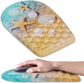 BOCHEERY Ergonomic Mouse Pad Wrist Support,Upgrade Mousepad with Massage Design,Non-Slip PU Base Desktop Mouse Pads for Pain Relief, Computer, Office & Home,12 x 8 in（F-Starfish and Seashell ）