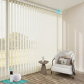 Blindify Motorized Sheer Vertical Blinds with Remote, Light Filtering Smart Vertical Blinds Work with Alex Google Home, Horizontal Blinds for Sliding Glass Doors, Customize(Linen Beige)
