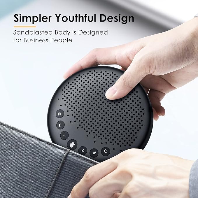 EMEET Conference Speaker and Microphone Luna 360° Voice Pickup w/Noise Reduction/Mute/Indicator USB Bluetooth Speakerphone w/Dongle for 8 People Daisy Chain for 16 Compatible with Leading Software