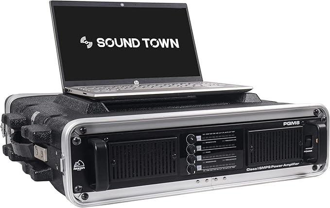 Sound Town Lightweight 4U PA DJ Rack/Road Case with ABS Construction, 19” Depth and Heavy-Duty Latches (STRC-A4U)