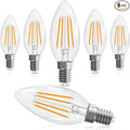 GvvooHome LED Candelabra Light Bulbs 40 watt Equivalent, Dimmable E12 LED Bulb, 2700K Soft White B10 Candle Bulb, Chandelier Light Bulbs, 90+CRI, 400LM, Clear Glass, 6 Pack