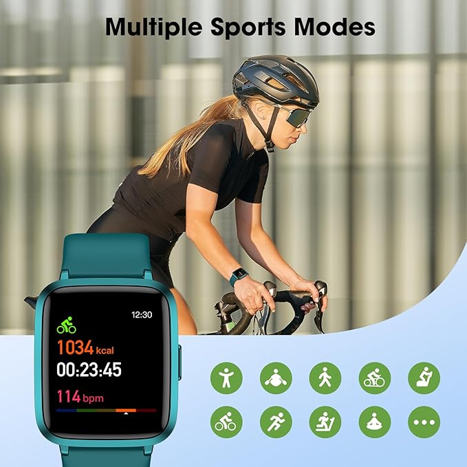 LIVIKEY Fitness Tracker Watch with Heart Rate Monitor, Activity Tracker with Pedometer, Sleep Monitor, Calories & Step Counter, IP68 Waterproof Smart Watches for Women Men Fitness Watch for Sports