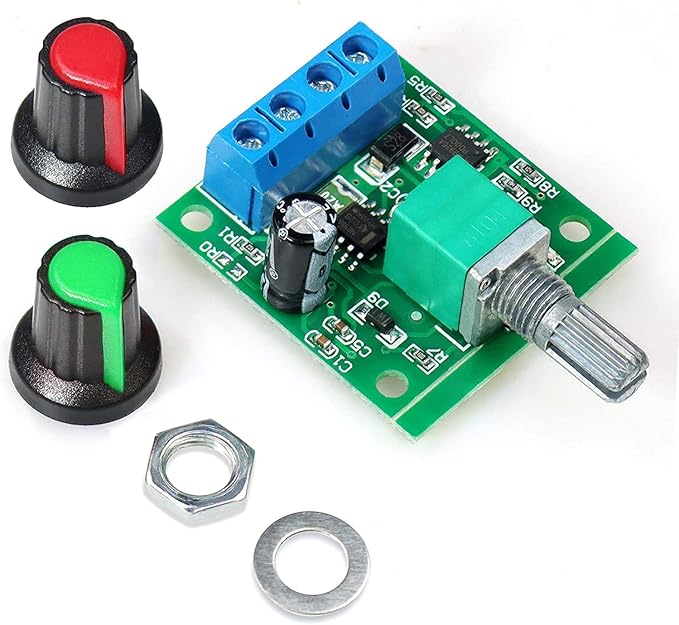 Gebildet 6pcs PWM Low Voltage Motor Speed Controller DC 1.8V/3V/5V/6V/12V 2A 1803BK 1803B Adjustable Driver Switch with Speed Control Knob