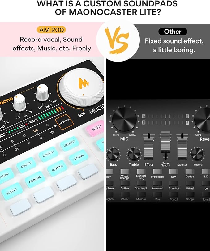 MAONO Podcast Equipment Bundle Audio mixer All-in-One Podcast Production Studio with 3.5mm Microphone for Live Streaming, Podcast Recording, PC, Smartphone, DJ MaonoCaster Lite (AU-AM200-S1)