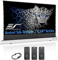 Elite Screens Kestrel Tab-Tension CLR, 101 inch 16:9, Ultra-Short Throw Ceiling Ambient Light Rejecting ALR Electric UST Floor-Rising Projection Motorized Front Projector Screen, FTE101XH3-CLR, White