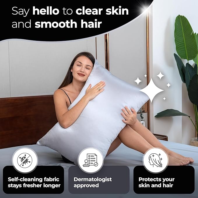 Silvery Silver Infused Bed Sheets Set - Award-Winning Self-Cooling Fabric with Self-Cleaning Silvery Technology™ That Stays Fresh 3X Longer for Hygienic Sleep (Gray, Twin)