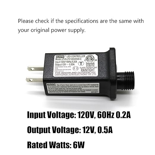 2 Pcs 8 Mode Light LED Transformer 12V LED Controller Class 2 Power Supply,Transformer US Plug Adapter Replacement for String Light, not Fit 8 Mode with Control Box and 1 Mode String Light