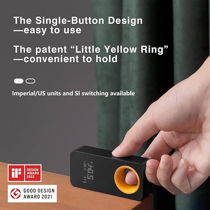 HOTO Laser Measuring Tool, Pocket-Size 98Ft Digital Laser Tape Measure ±2mm Accuracy, USB-C Rechargeable, OLED Display, Ft/M/in Unit Conversion, Real-time Data Sync, Cool Gadgets for Men & Home Use