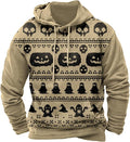 Halloween Hoodie Men Graphic Pumpkin Ghost Printed Sweatshirt Casual Trendy Long Sleeve Halloween Hooded Tops with Pockets