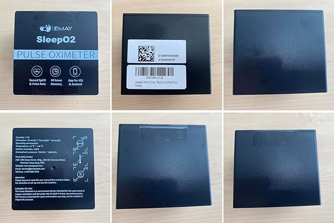 SleepO2 Wrist Recording Pulse Oximeter by EMAY | Continuous Pulse Oximeter to Record Blood Oxygen Saturation and Pulse Rate Overnight | Export Sleep Report & Raw Data