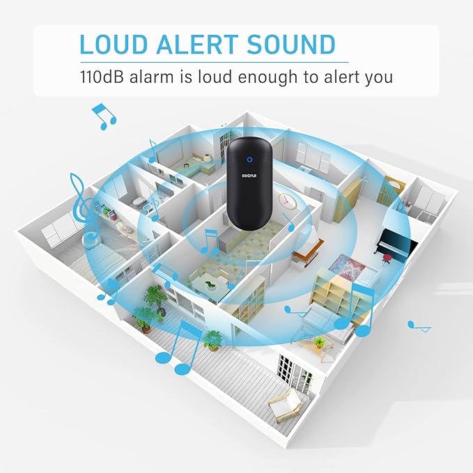 Door Chime, Door Sensor Chime for Door Opens – Door Ringer with 500ft Operating Range 52 Chime 110dB LED Indicators –Entry Alert Chime for Business/Home/Office (1 Receiver+3 Sensors)