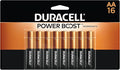 Duracell Coppertop AA Batteries with Power Boost Ingredients, 16 Count (Pack of 1) Long-lasting Alkaline Double AA Battery for Household and Office Devices
