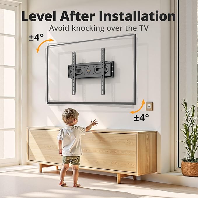 IWORKBOARD 50 55 65 inch Full Motion TV Wall Mount for 32-70 inch TV Bracket, Dual articulating Arms Mount, Tilt Swivel Extension Level, Max VESA 400x400mm, 16" Studs, 110 lbs,Fit Most 40 43 50+ TVs